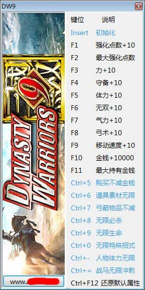 DYNASTY WARRIORS 9 真・三國無双8 十九项修改器 v1.0